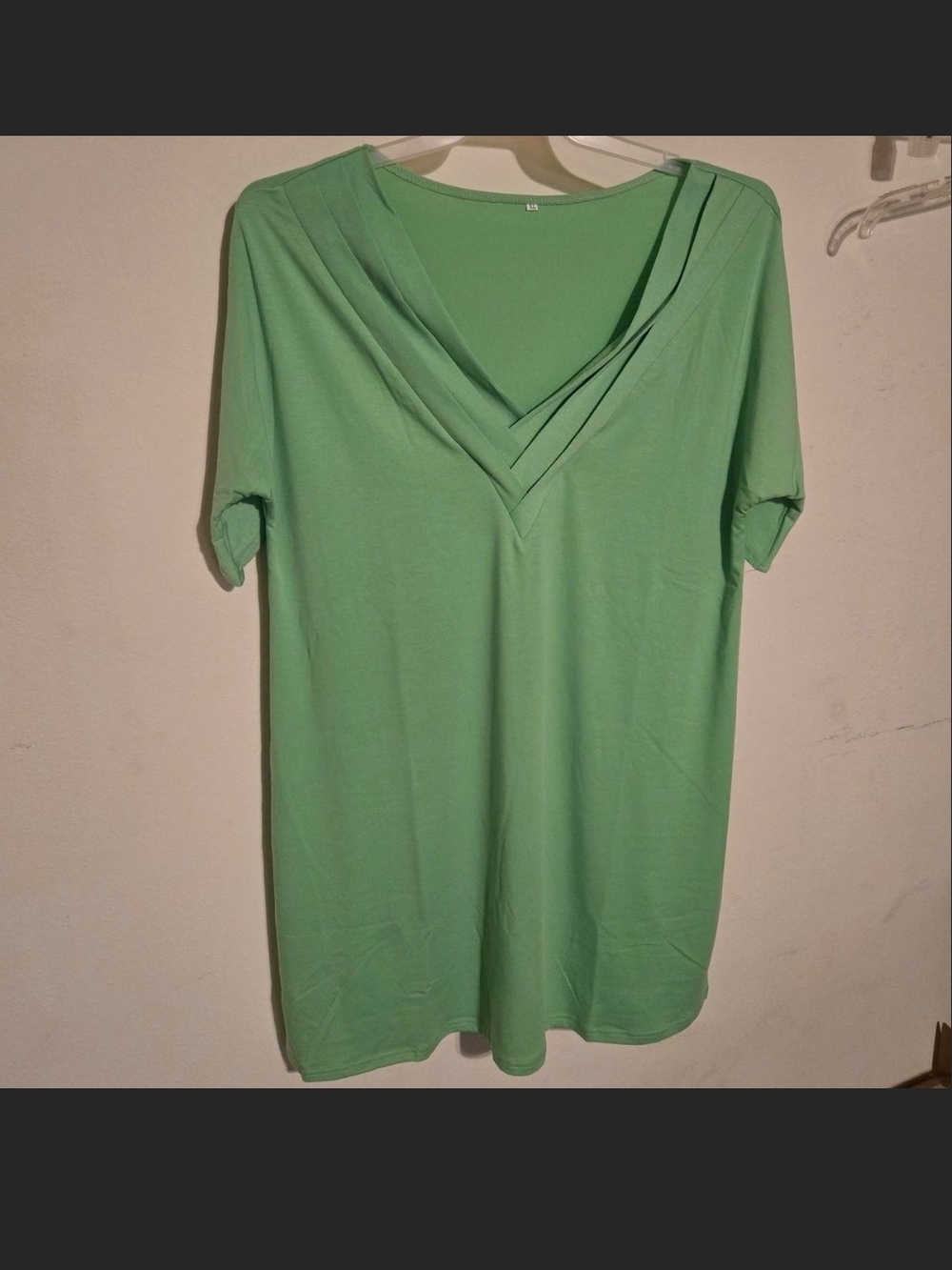 Light Green V-Neck Tshirt Dress